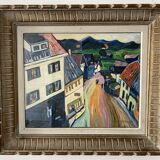 Tableau abstrait d'après Kandinsky Signé Rhode Dacige 1958