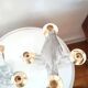 Pair of vintage Schneider crystal and brass candlesticks
