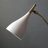 Cosack Mid Century table lamp with beige shrink paint and brass neck