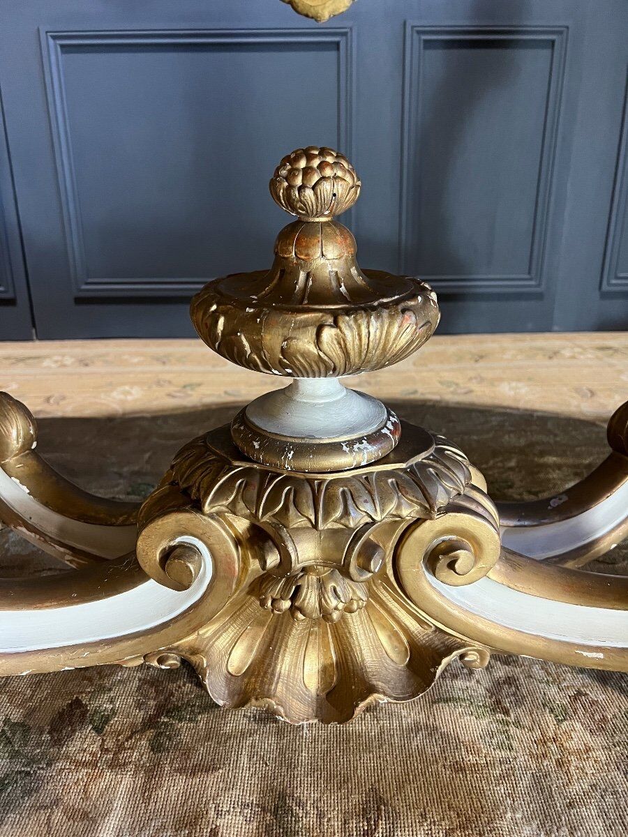 Mid-period table Napoleon III in painted and gilded wood