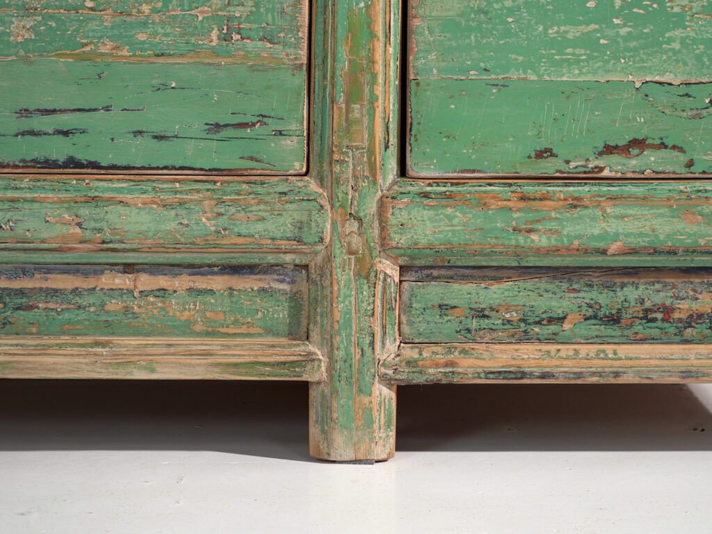 Antique pine buffet with original green paint – China, circa 1930