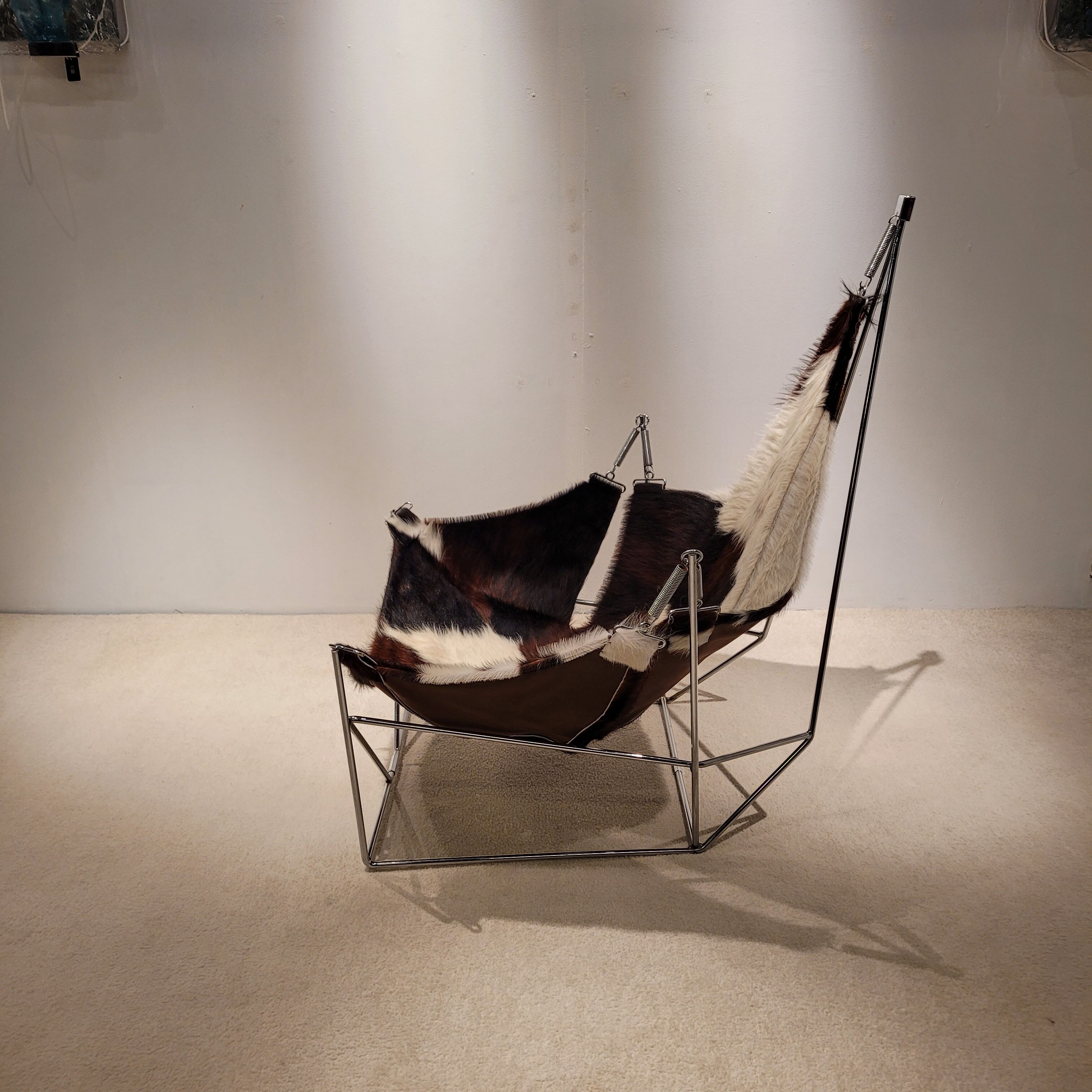 Vintage armchair and its ottoman model David by Odile Mir for Prisunic, 1972
