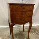 Louis XV style marquetry bedside table with floral flower
