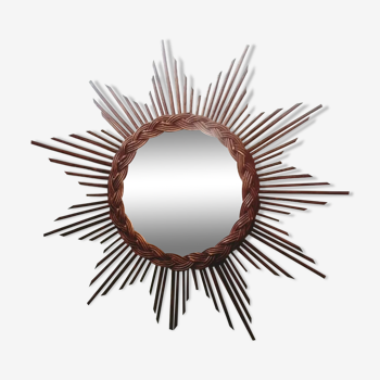 Rattan sun mirror