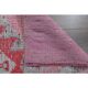 1970s Vintage Turkish Oushak Handmade Wool Cotton Pink Runner Rug 74x275