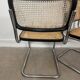 Pair of Marcel Breuer B32 Cesca chairs made in Italy.
