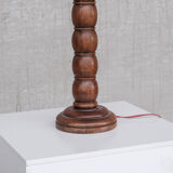 French Mid-Century Tall Wooden Table Lamp
