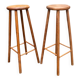 Pair of antique solid wood bar stools – rustic/bistro style
