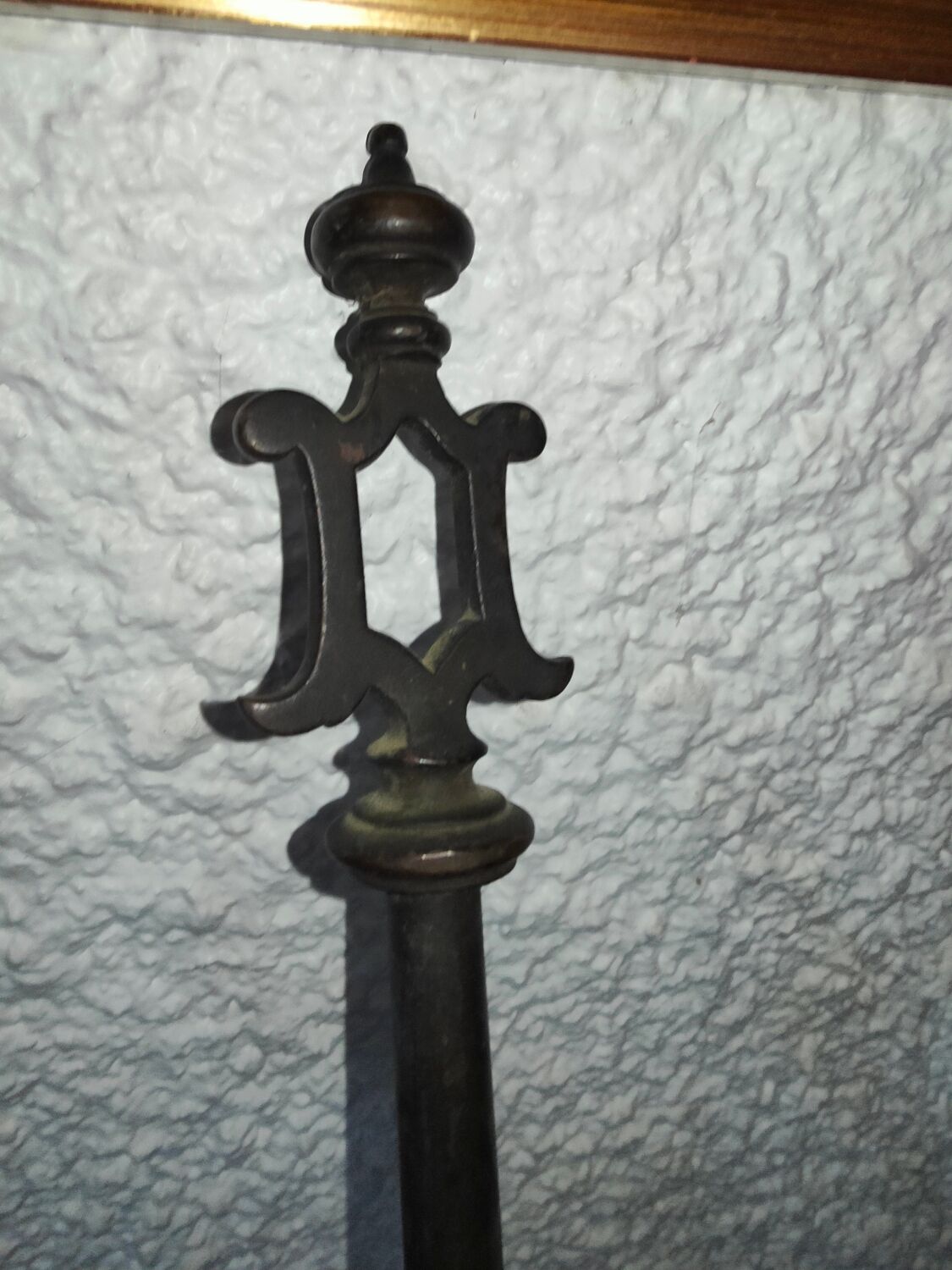 Cast iron carved fireplace shovel