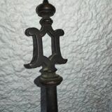 Cast iron carved fireplace shovel