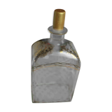 Decorated rectangular glass carafe