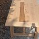 Large solid oak farmhouse table in raw wood