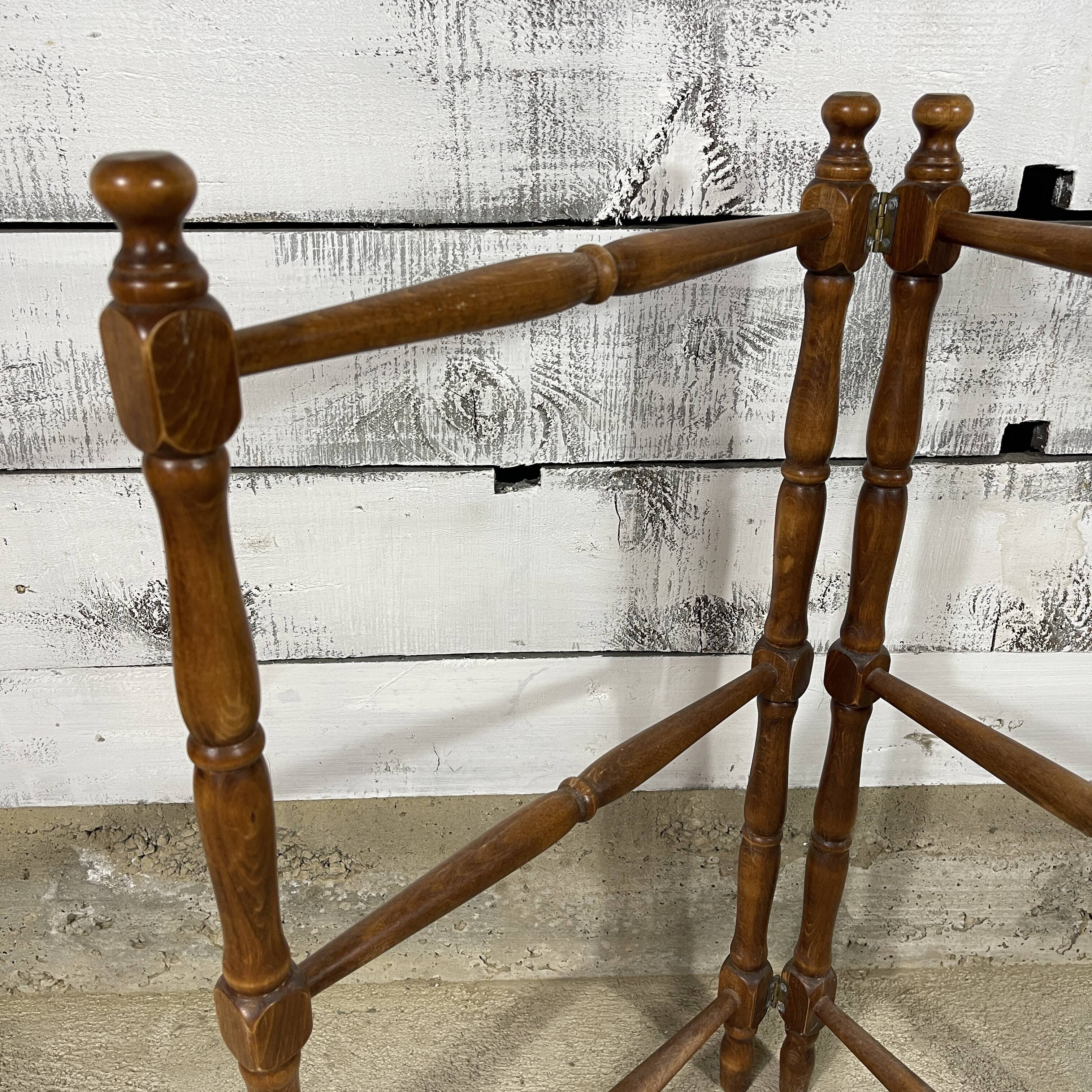 Antique wooden towel rack