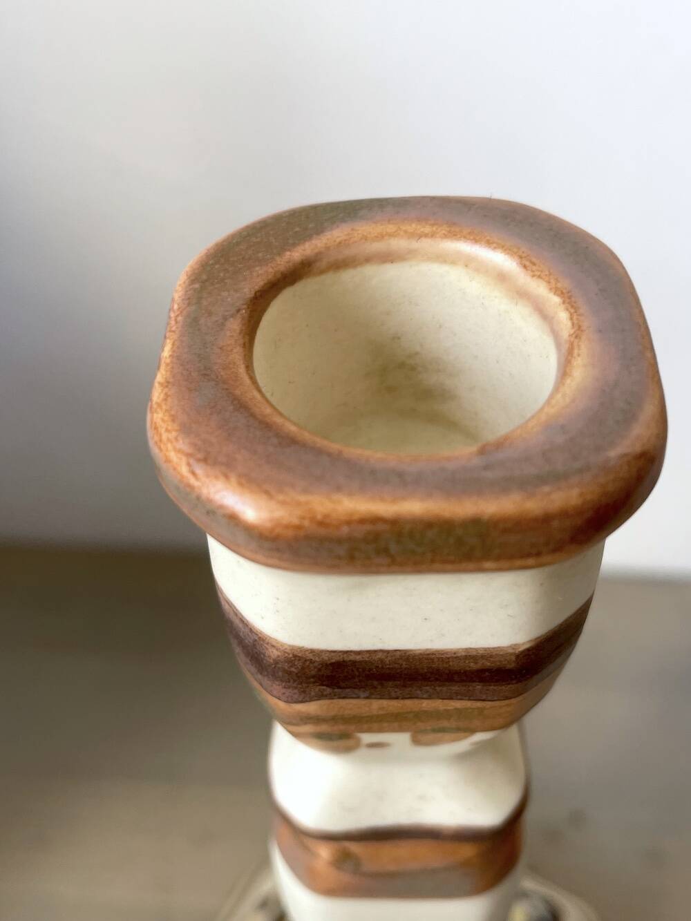 Quimper HB-Henriot earthenware candlestick