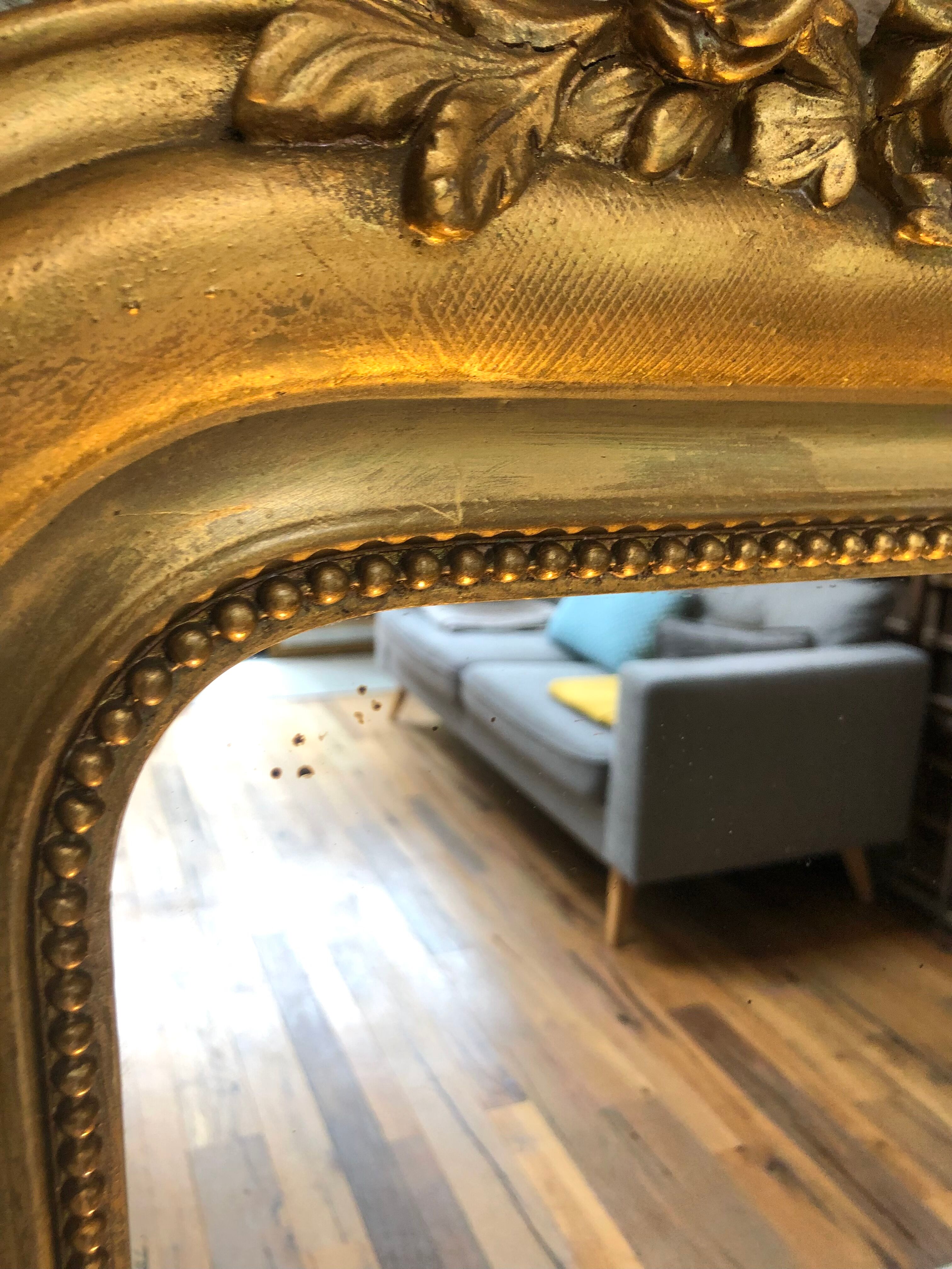 Louis-Philippe mirror with pediment late 19th century, 150x82.5cm