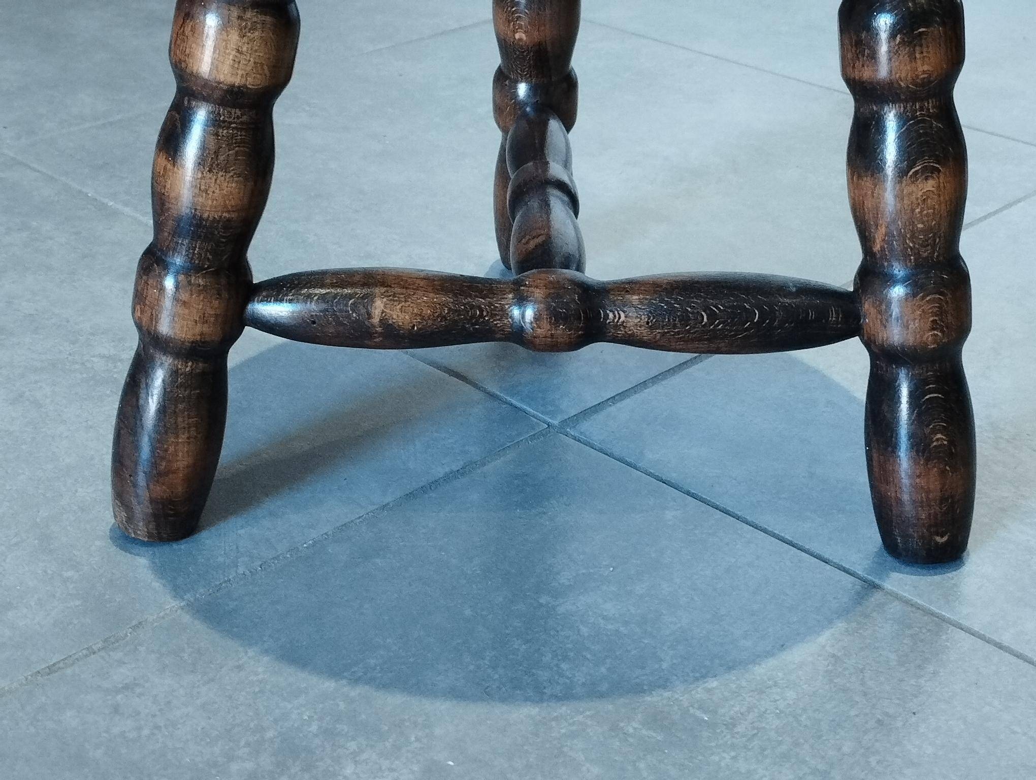 Mid-century design tripod stool, by Charles Dudouyt.