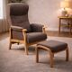 Hjort Knudsen — Armchair with Matching Footstool — Adjustable Backrest — Mo