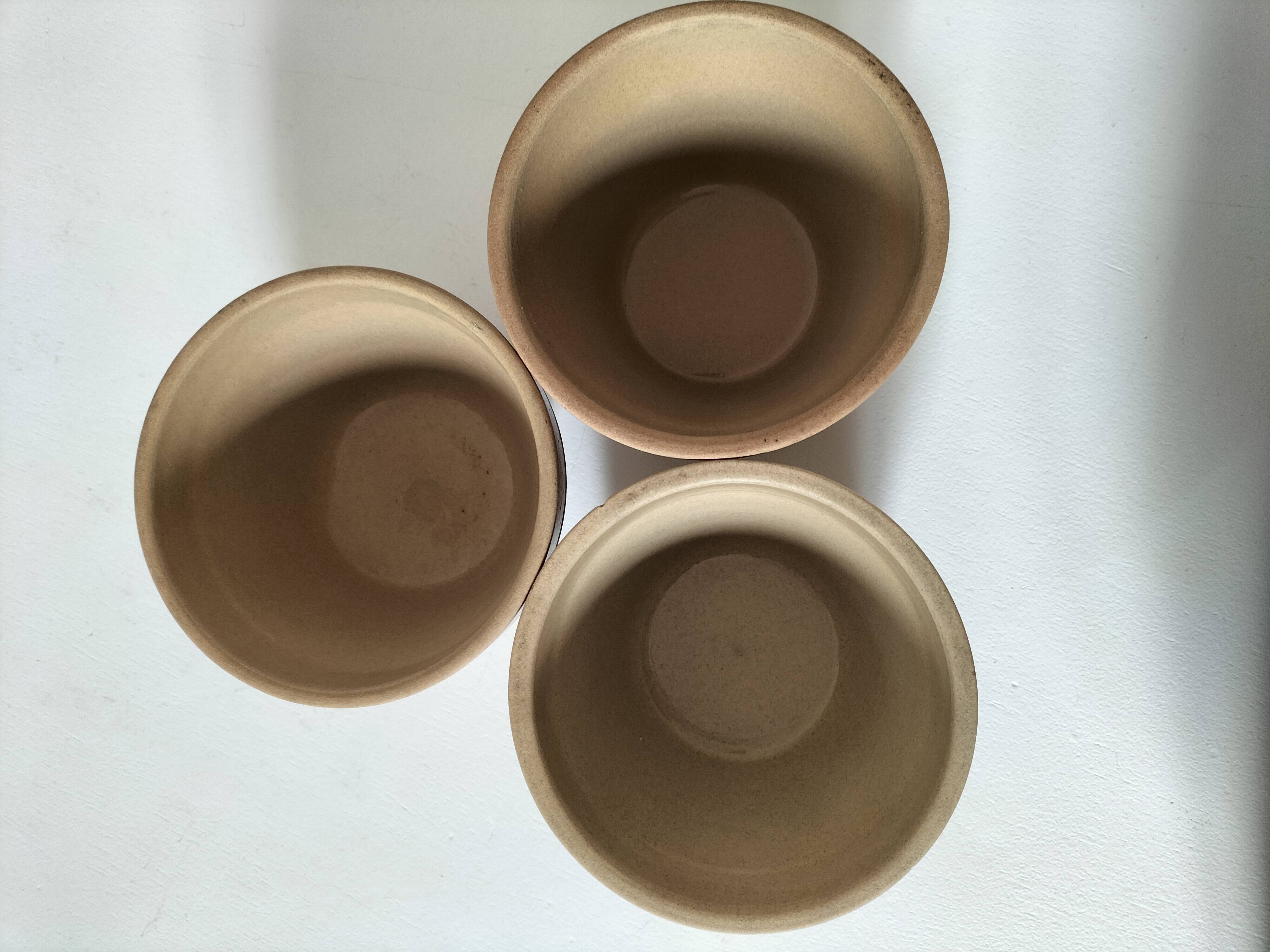 Set of 3 vintage mini jars in stoneware – Gien