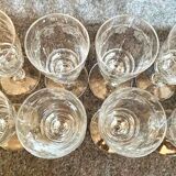 Set of 8 engraved crystal glasses from the 1970s