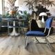 70s velvet and chrome armchair