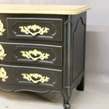 Curved Chest of Drawers in Black Lacquered Finish