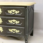 Curved Chest of Drawers in Black Lacquered Finish
