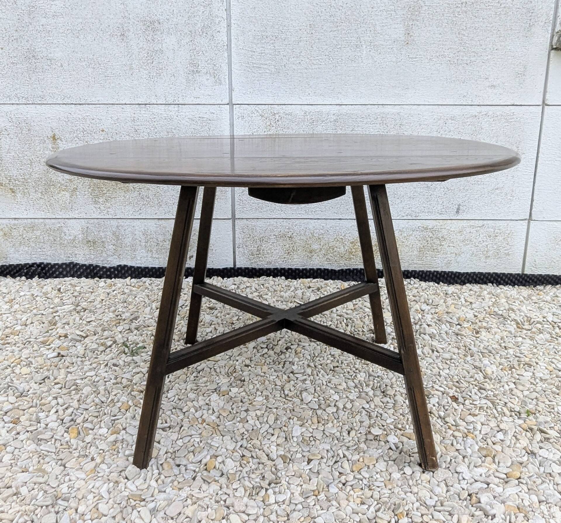 Table À Abattants Ercol 377 Orme Massif Vintage 1960 Design Ercolani