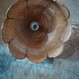 Vintage braided rattan pendant light