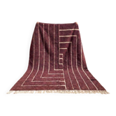 Tapis berbère en laine pure fait main traditionnelle taille 2/3 m