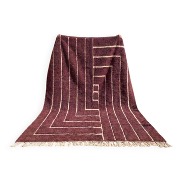 Tapis berbère en laine pure fait main traditionnelle taille 2/3 m