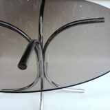 Smoked glass and chrome round table 1970