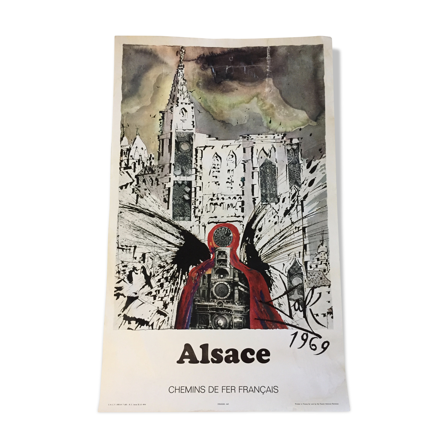 Affiche Alsace sncf Dali 1969