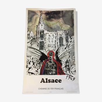 Affiche Alsace sncf Dali 1969