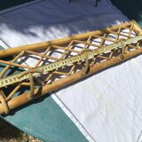 Rattan coat rack with 4 hooks