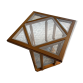 Petite table en verre et bois