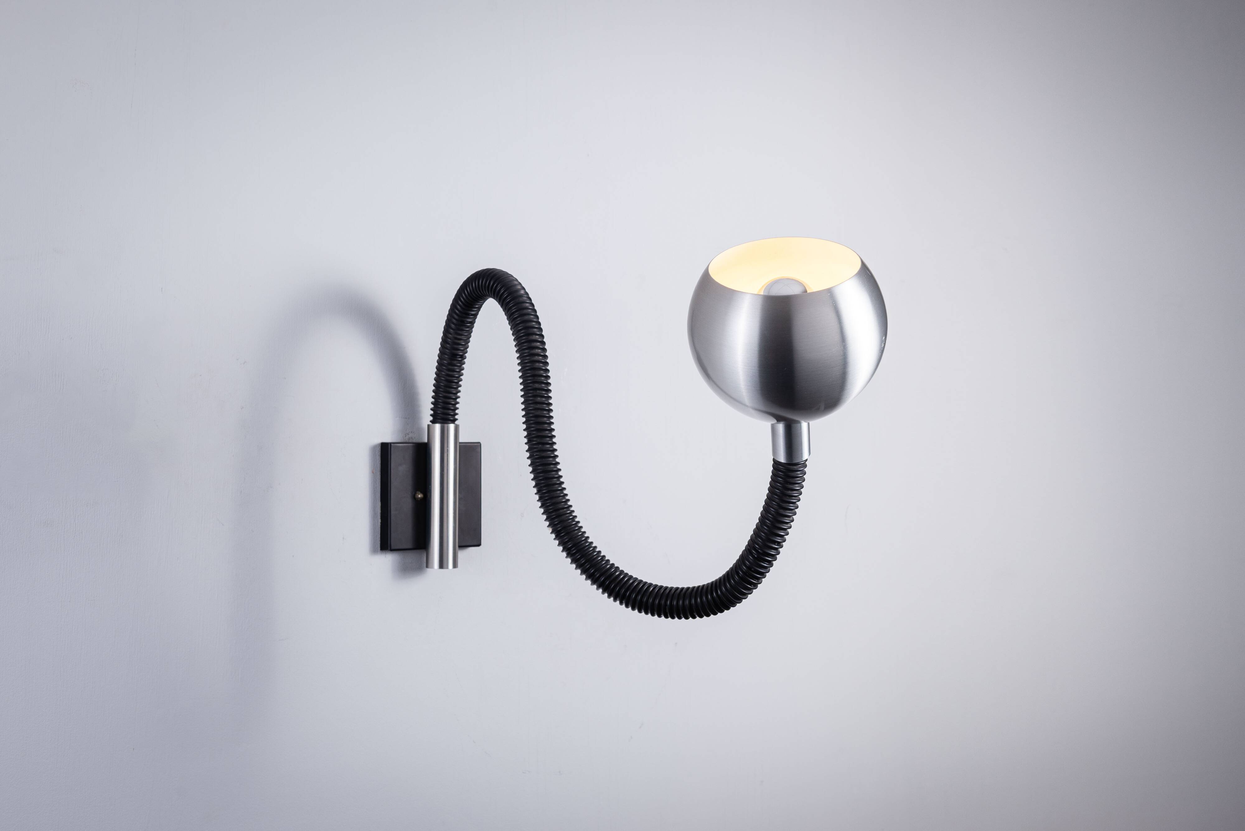 Martine Le Forestier ‘‘Serpent’’ wall lamp for Raak Amsterdam 1968