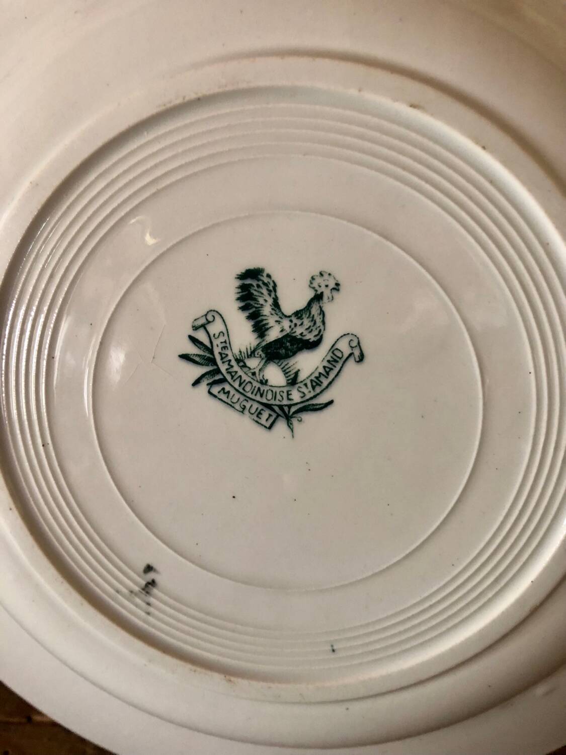 Deep plates in ironstone, Lily of the Valley, Saint Amandinoise