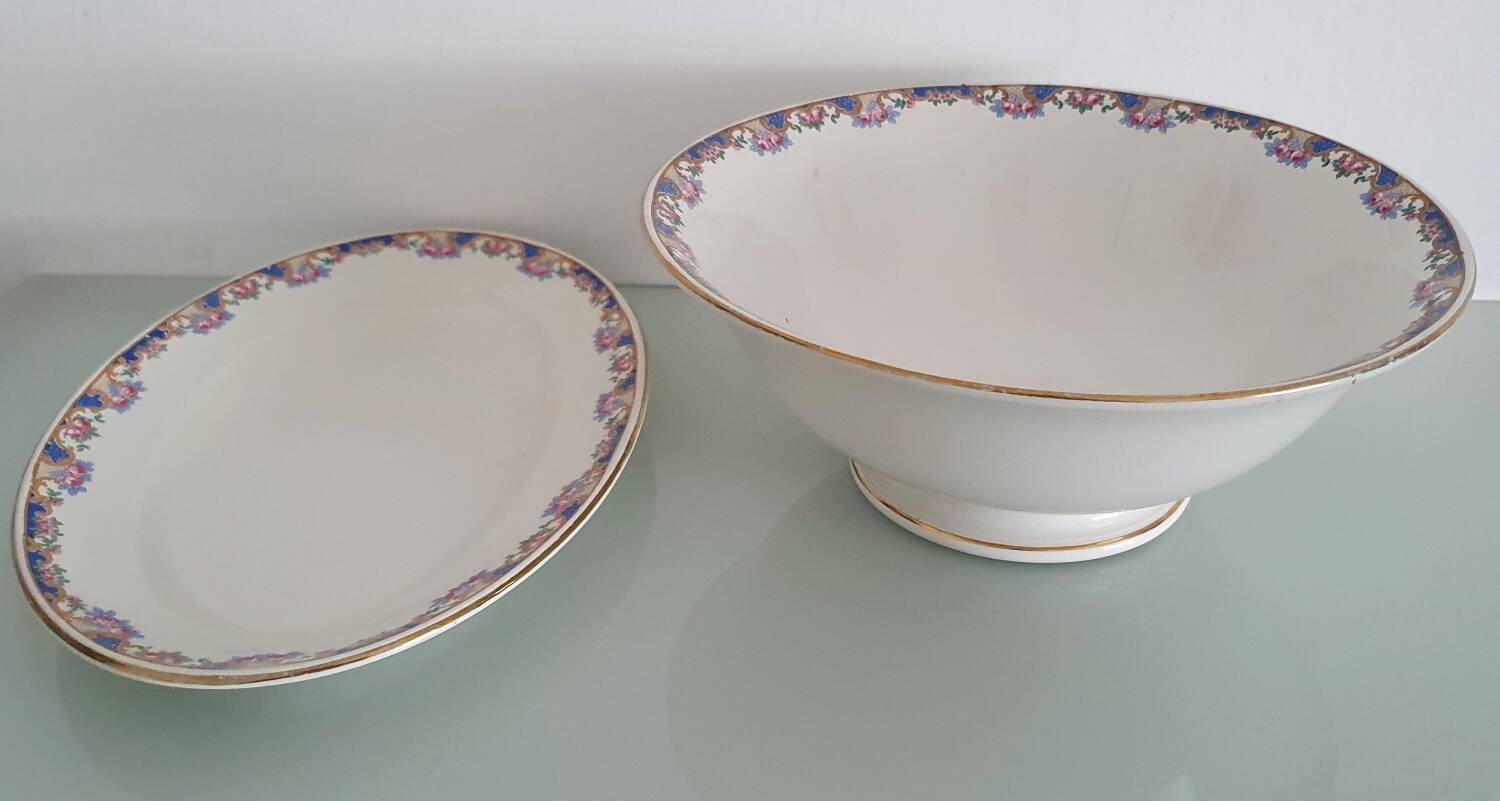 Set of two serving dishes - Sarreguemines Digoin early 20th century