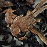 Octagonal wall panel, carved wood, mid-20th century, China