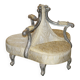 Silver-plated sculpted "Tete a Tete" canapé conversation, antique 19th century.