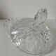 Grande bonbonnière vintage en verre pressé – motif diamant