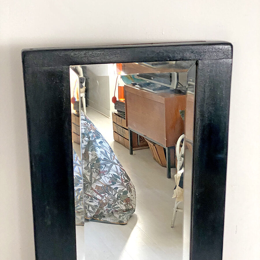 Black beveled mirror
