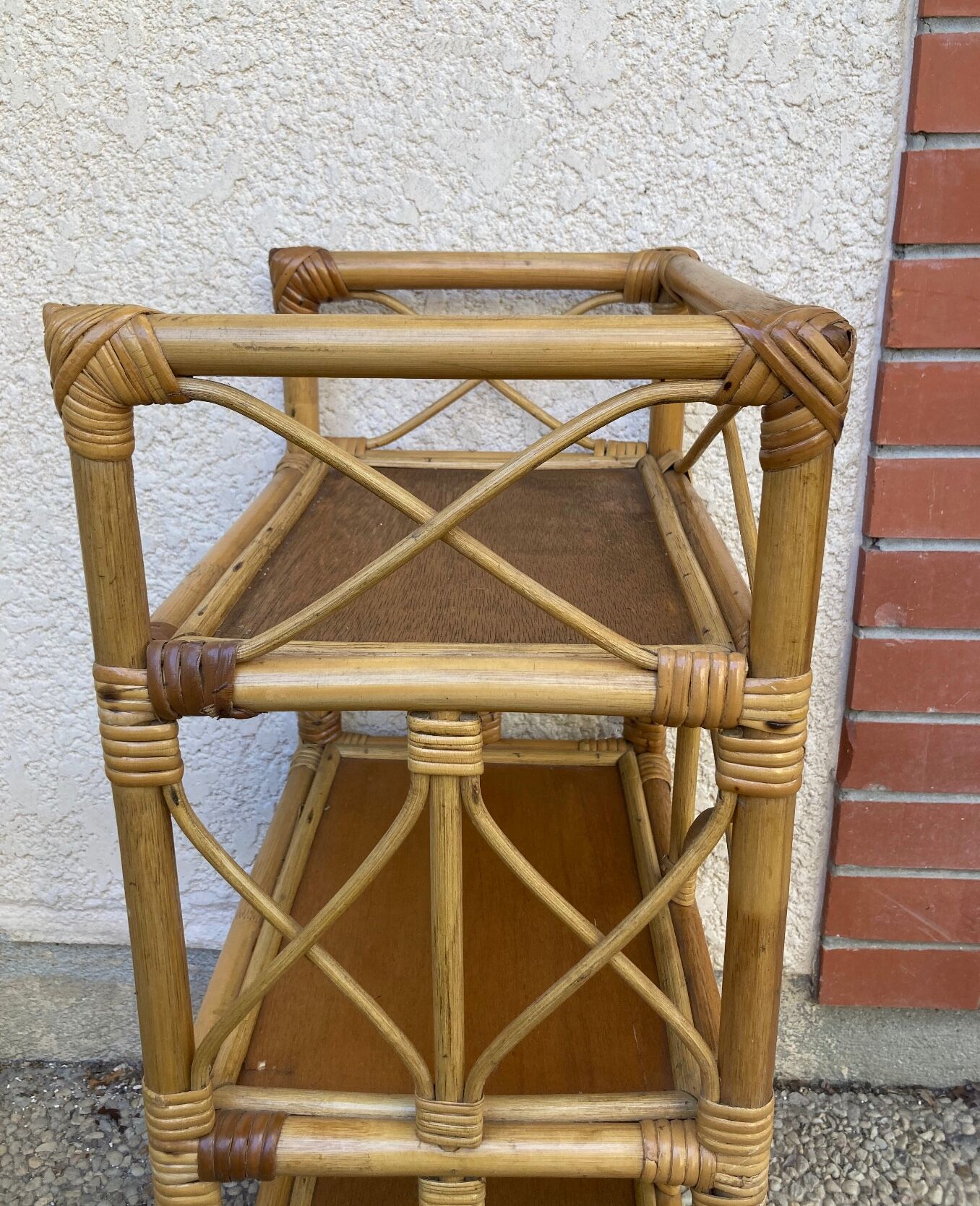 Vintage rattan shelf