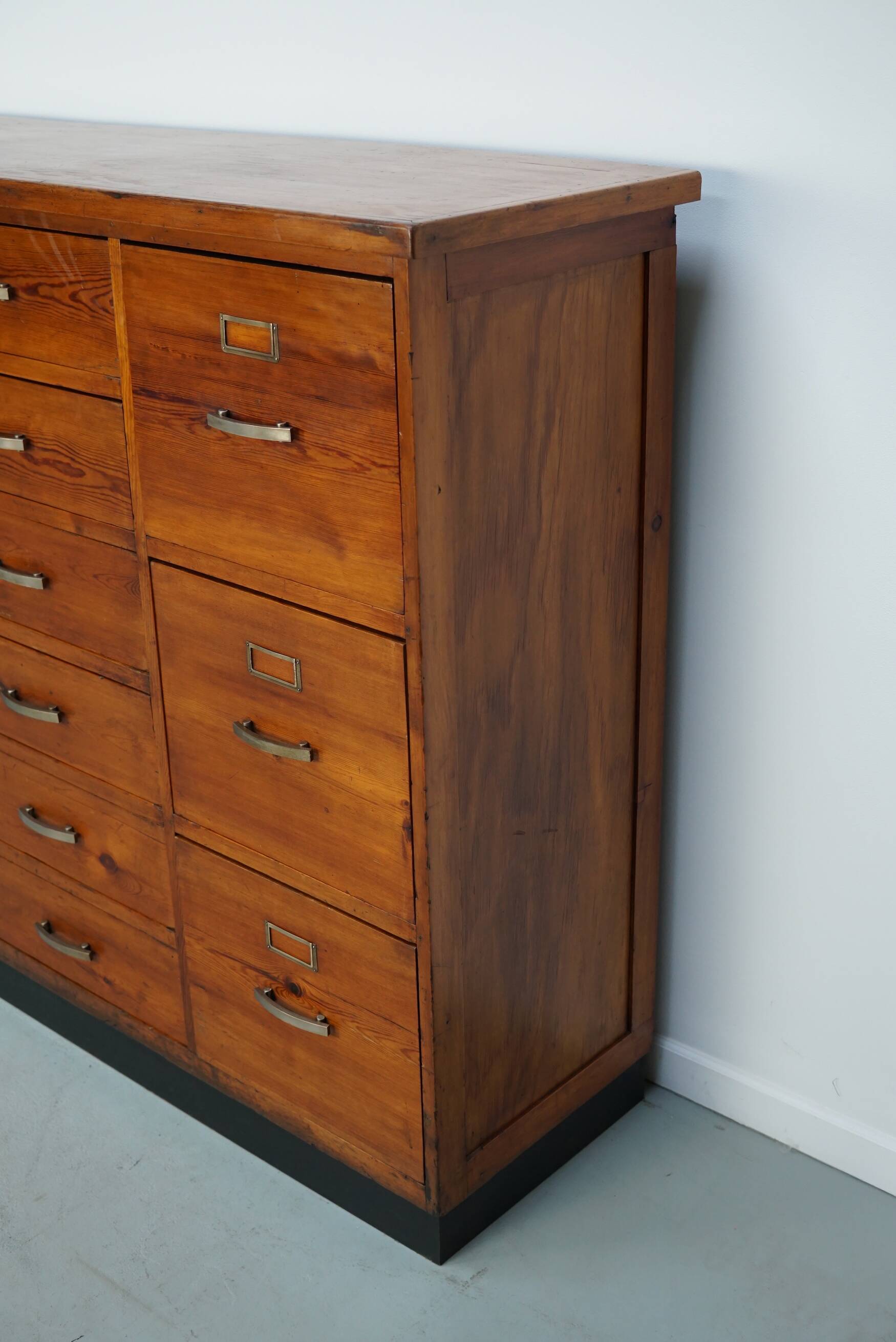 Dutch Pitch Pine Apothecary / Filing Cabinet or Sideboard, 1930s