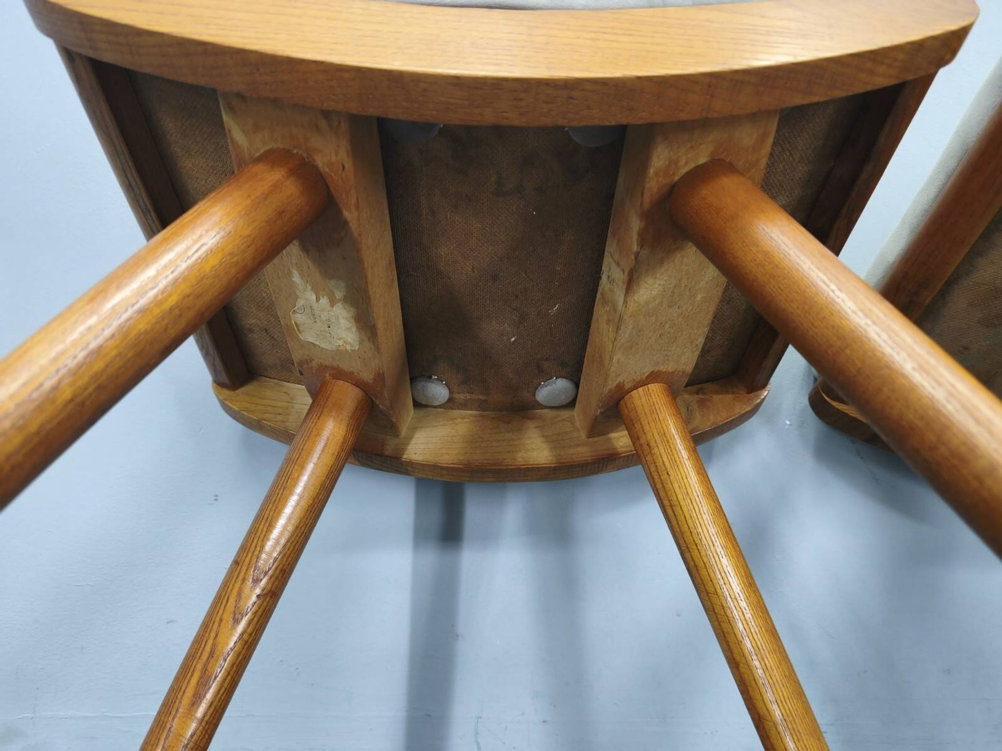 Mid Century Solid Maple Footstools with Curved Frames, 1960s