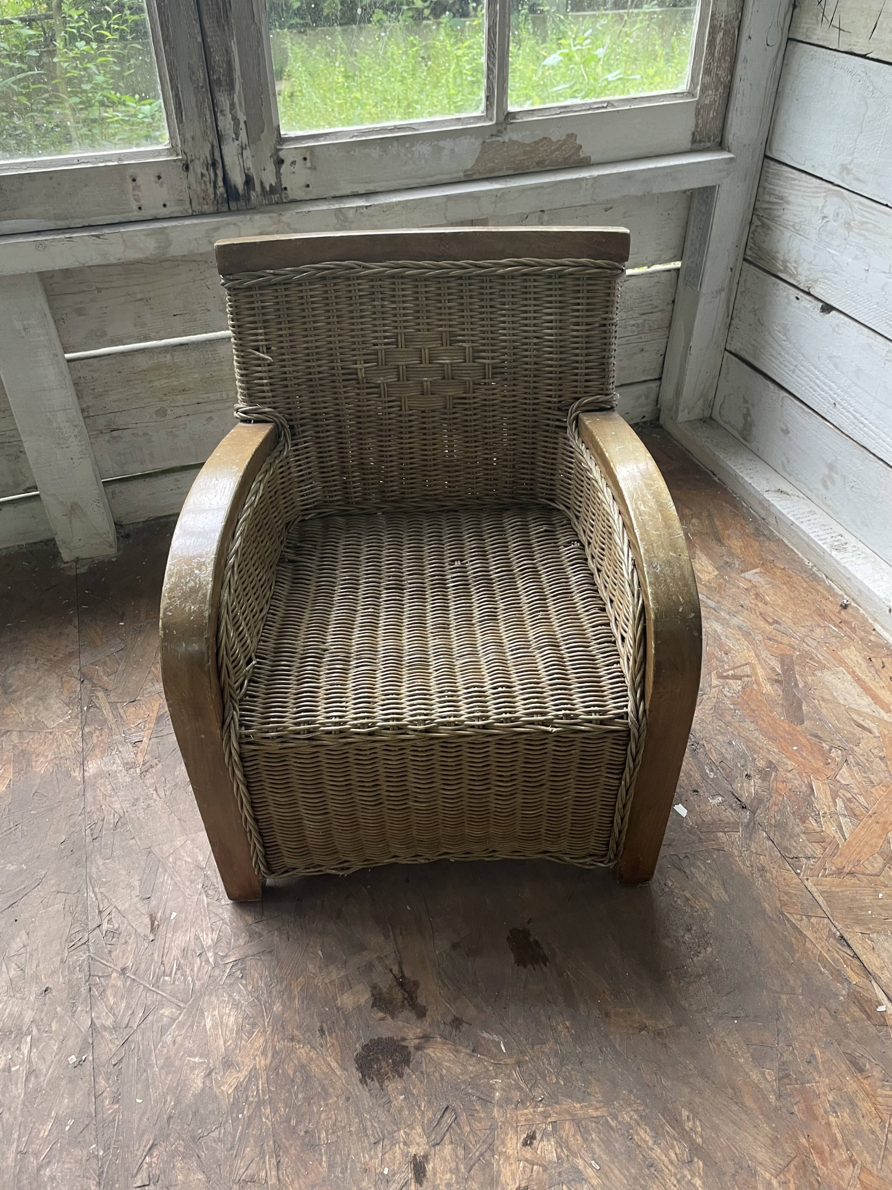 Children's wicker armchair