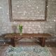 Large brutalist bench in solid oak