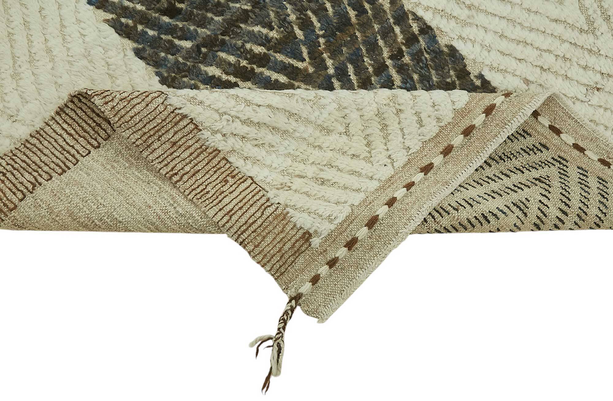 Handwoven Tribal One of a Kind 271 cm x 357 cm Beige Wool Carpet
