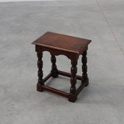 19th Century oak rectangular joint stool or table with turned legs, France