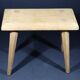 Set of 2 solid wood stools in French brutalist style.